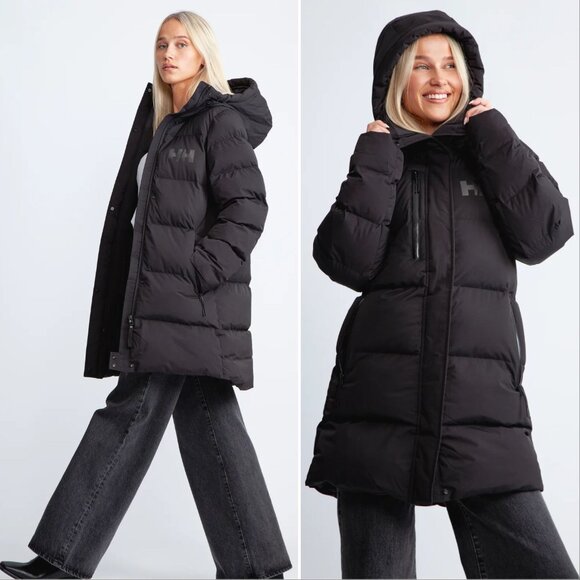 Helly Hansen Adore Puffy Parka Jacket Winter Coat Size L Black Insulated NEW - Picture 2 of 13